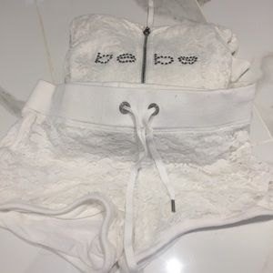 Bebe zip sweater and matching shorts